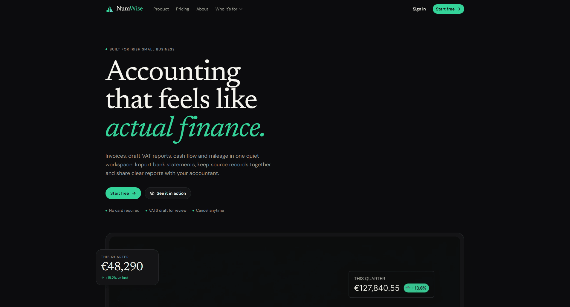 numwise.eu: accounting built for Irish tax